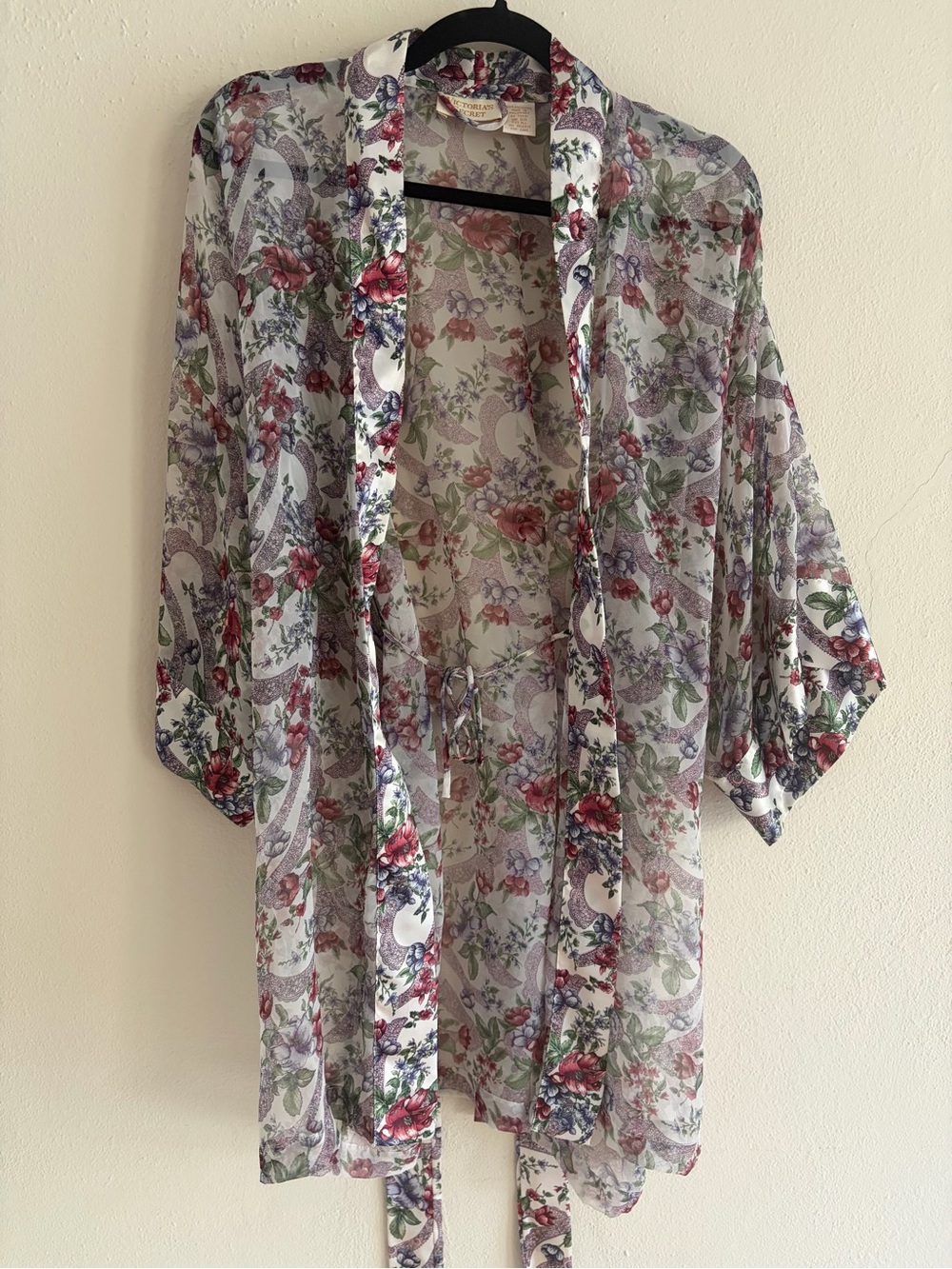 Vintage Victoria's Secret GOLD LABEL Sheer Floral Kimono